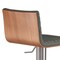 Armen Living Cafe Adjustable Height Swivel Gray Faux Leather and Walnut Wood Bar Stool with Gray Metal Base LCCASWBAGRBA - alternate 3